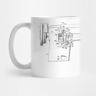 Zigzag Mechanism for Sewing Machine Vintage Patent Hand Drawing Mug